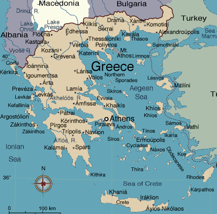 Recensie hop Charmant Kaart Griekenland. Landkaart voor uw vakantie